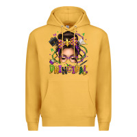 Mustard mardi gras principal caucasian messy bun Premium Hoodie - texasbilliewilder
