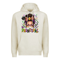Oatmeal Heather mardi gras principal caucasian messy bun Premium Hoodie - texasbilliewilder