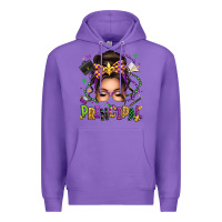 Purple mardi gras principal caucasian messy bun Premium Hoodie - texasbilliewilder