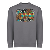 Storm autism awareness leopard cowhide background Heavyweight Sweatshirt - Artiststas