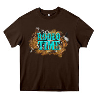 Chocolate Brown rodeo time  with leopard and cowhide Heavy Core Tee - Artiststas
