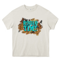 Cream rodeo time  with leopard and cowhide Heavy Core Tee - Artiststas