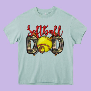 Softball Dad Heavy Core Tee Designed By Zillion Design Studio