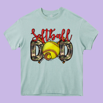 Softball Dad Heavy Core Tee Designed By Zillion Design Studio