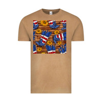 Vintage Camel america western boots and sunflower seamless pattern Vintage Tee - BundleAndBundleShop