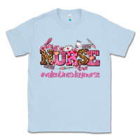 Dusty Blue nurse with valentines day element Classic Tee - AdoDesignShop