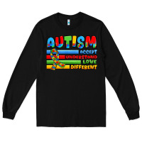 Black autism accept understand love different Long Sleeve Tee - JahusDesignShop