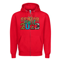 Red senior class of 2023 Zipper Hoodie - NancyCooperArtShop