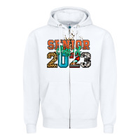 White senior class of 2023 Zipper Hoodie - NancyCooperArtShop