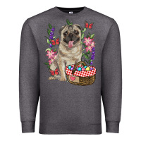 Charcoal Heather Easter pug Premium Sweatshirt - RanaPortraitStore