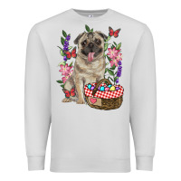 Dove Grey Easter pug Premium Sweatshirt - RanaPortraitStore