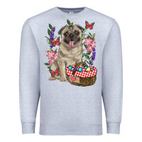 Heather Grey Easter pug Premium Sweatshirt - RanaPortraitStore