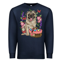 Navy Easter pug Premium Sweatshirt - RanaPortraitStore