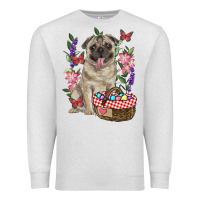 Oatmeal Heather Easter pug Premium Sweatshirt - RanaPortraitStore