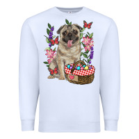 White Easter pug Premium Sweatshirt - RanaPortraitStore
