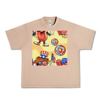 Burro patriotic hotdog ice cream donat Urban Heavy Tee - BundleAndBundleShop