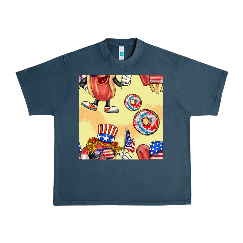 Patriotic Hotdog Ice Cream Donat Urban Heavy Tee by BundleAndBundleShop | Teevron