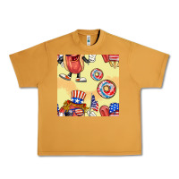 Peanut Butter patriotic hotdog ice cream donat Urban Heavy Tee - BundleAndBundleShop