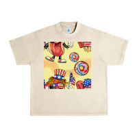 Sandshell patriotic hotdog ice cream donat Urban Heavy Tee - BundleAndBundleShop