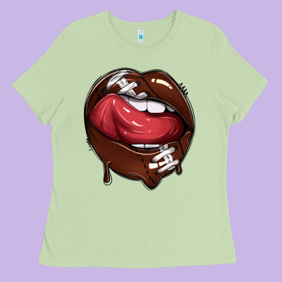 Ladies Tee sports lips american football