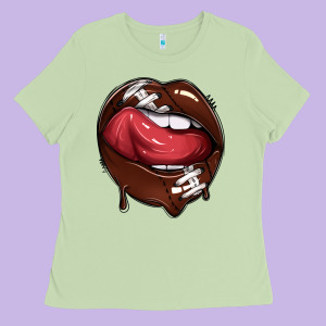 Sports Lips American Football Ladies Tee Designed By Texasbilliewilder