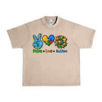French Oak peace love autism Urban Heavy Tee - AdoDesignShop