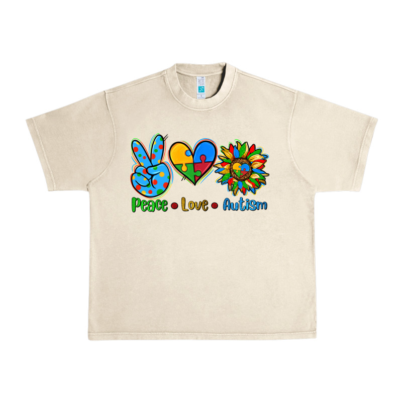 Peace Love Autism Urban Heavy Tee by AdoDesignShop | Teevron