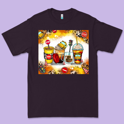 Bus Driver Coffee Cups Premium Tee Designed By Zillion Design Studio
