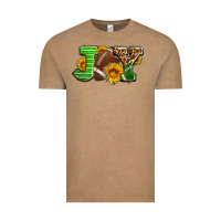 Joy With Football Ball And Sunflower Ado Vintage Tee | Teevron