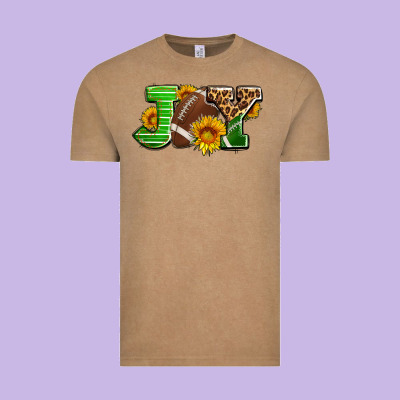 Joy With Football Ball And Sunflower Ado Vintage Tee Designed By Adodesignshop