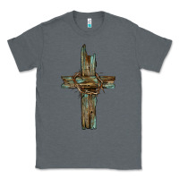 Charcoal Heather cross with thorn Classic Tee - BarkalooDesign