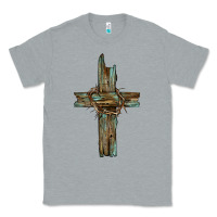 Heather Grey cross with thorn Classic Tee - BarkalooDesign