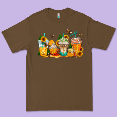 Bumble Bee Coffee Cups Premium Tee Designed By Adodesignshop
