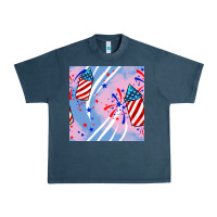 Midnight Navy patriotic fireworks Urban Heavy Tee - BundleAndBundleShop