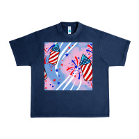 Navy patriotic fireworks Urban Heavy Tee - BundleAndBundleShop