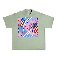 Oil Green patriotic fireworks Urban Heavy Tee - BundleAndBundleShop