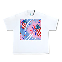White patriotic fireworks Urban Heavy Tee - BundleAndBundleShop