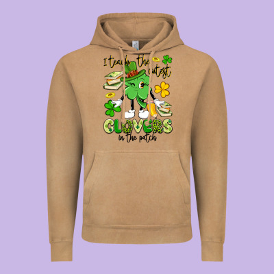 I Teach The Cutest Clovers In The Patch Vintage Hoodie Designed By Artiststas