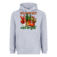 Heather Grey stay merry and bright peace hand Heavyweight Hoodie - Jasminsmagicworld