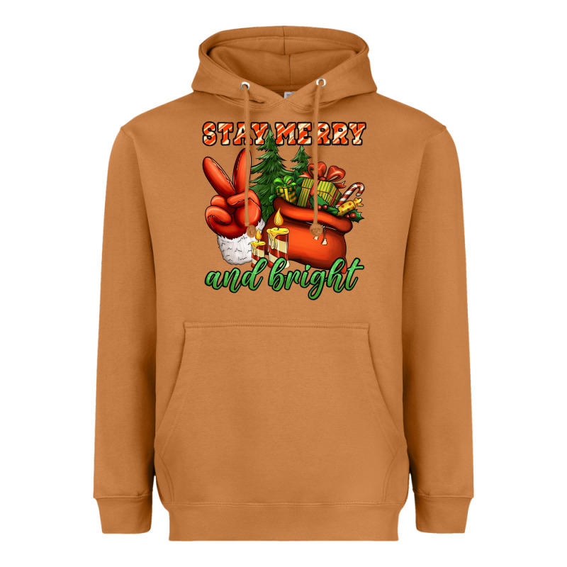 Stay Merry And Bright Peace Hand Heavyweight Hoodie by Jasminsmagicworld | Teevron