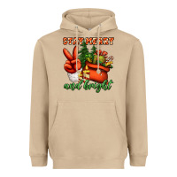 Mushroom stay merry and bright peace hand Heavyweight Hoodie - Jasminsmagicworld