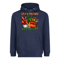 Navy stay merry and bright peace hand Heavyweight Hoodie - Jasminsmagicworld