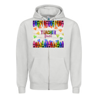 Dove Grey teacher fuel Zipper Hoodie - NancyCooperArtShop