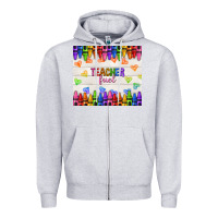Heather Grey teacher fuel Zipper Hoodie - NancyCooperArtShop