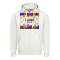 Oatmeal Heather teacher fuel Zipper Hoodie - NancyCooperArtShop