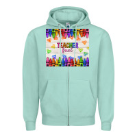 Seafoam teacher fuel Zipper Hoodie - NancyCooperArtShop