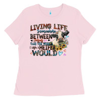 Bubblegum Pink living life somewhere between jesus take the wheel Ladies Tee - Zillion Design Studio