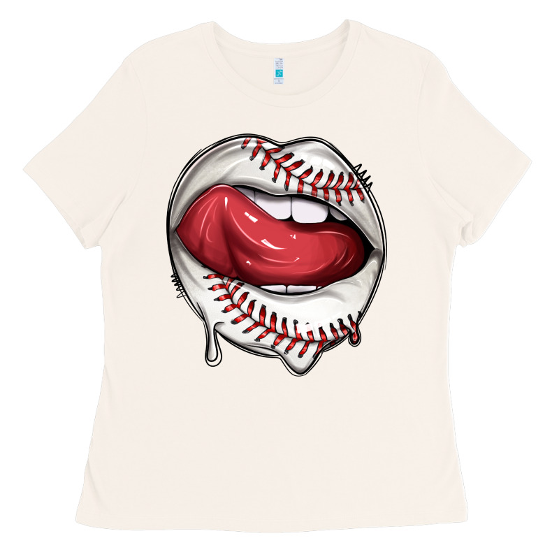 Sports Lips Baseball Ladies Tee by texasbilliewilder | Teevron