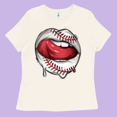 Ladies Tee sports lips baseball
