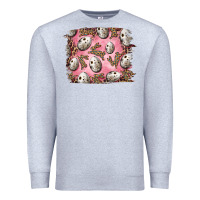 Heather Grey Easter Quail Eggs And Leopard Bunny Premium Sweatshirt - RanaPortraitStore